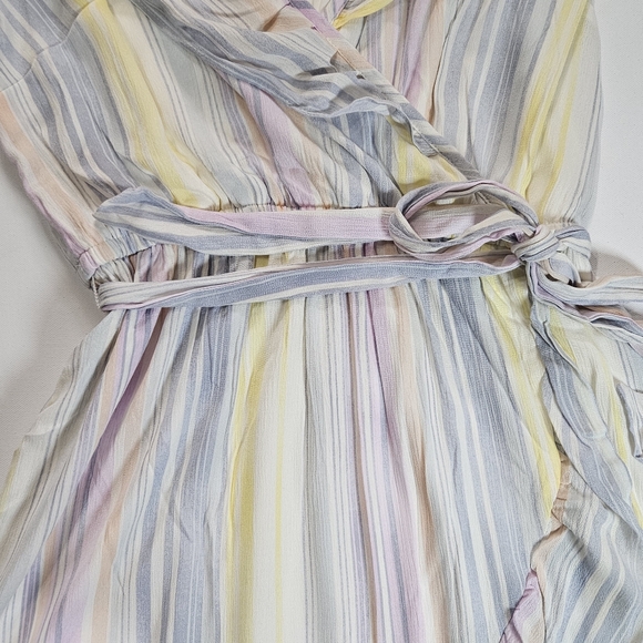 Lauren Conrad Dress Womens Small Multicolor Pastel Stripe Spring Cottagecore NEW - Picture 8 of 8